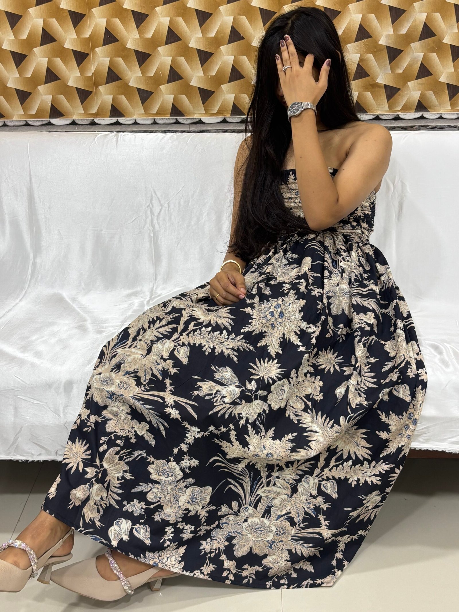 Midnight Bloom Strapless Dress - Image 3